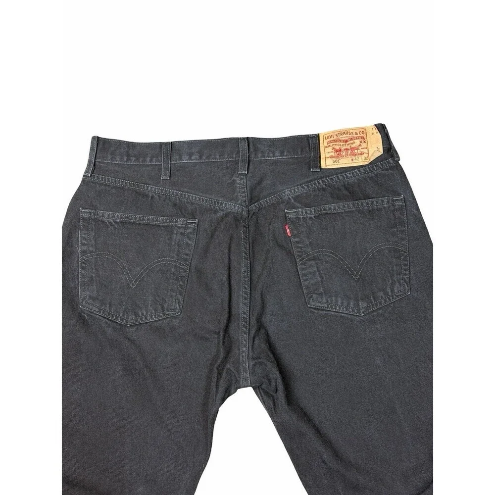 Levis 501 Jeans Men * 40x32 Black Button Fly Straight Leg Dark Wash Levi’s Quali